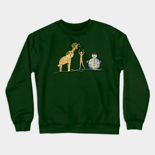 3 quirky friends with giraffe Crewneck Sweatshirt